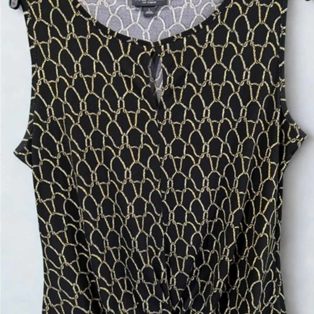Summer Chain Pattern Black and Gold Women's Top